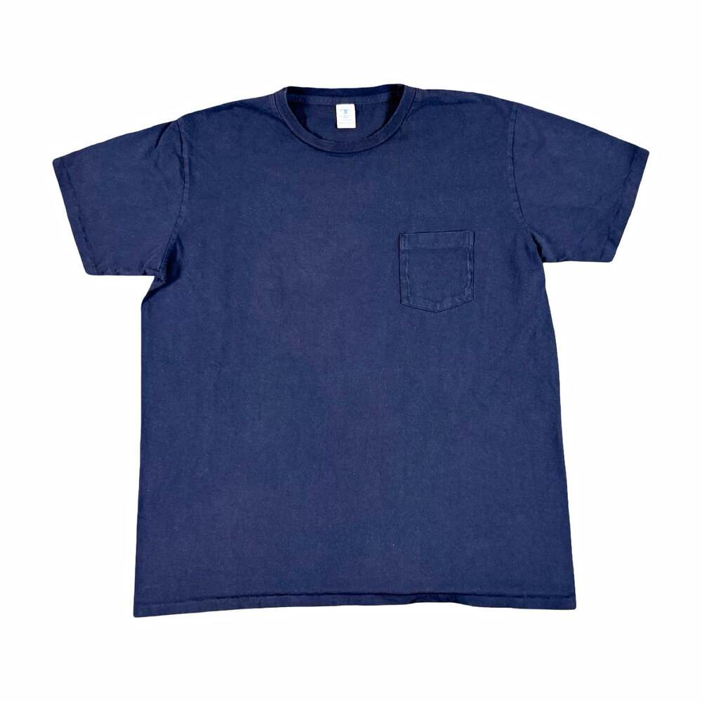 Velva Sheen Men's Blue Pocket Crew Neck Short Sleeve Cotton Knit T-Shirt XL